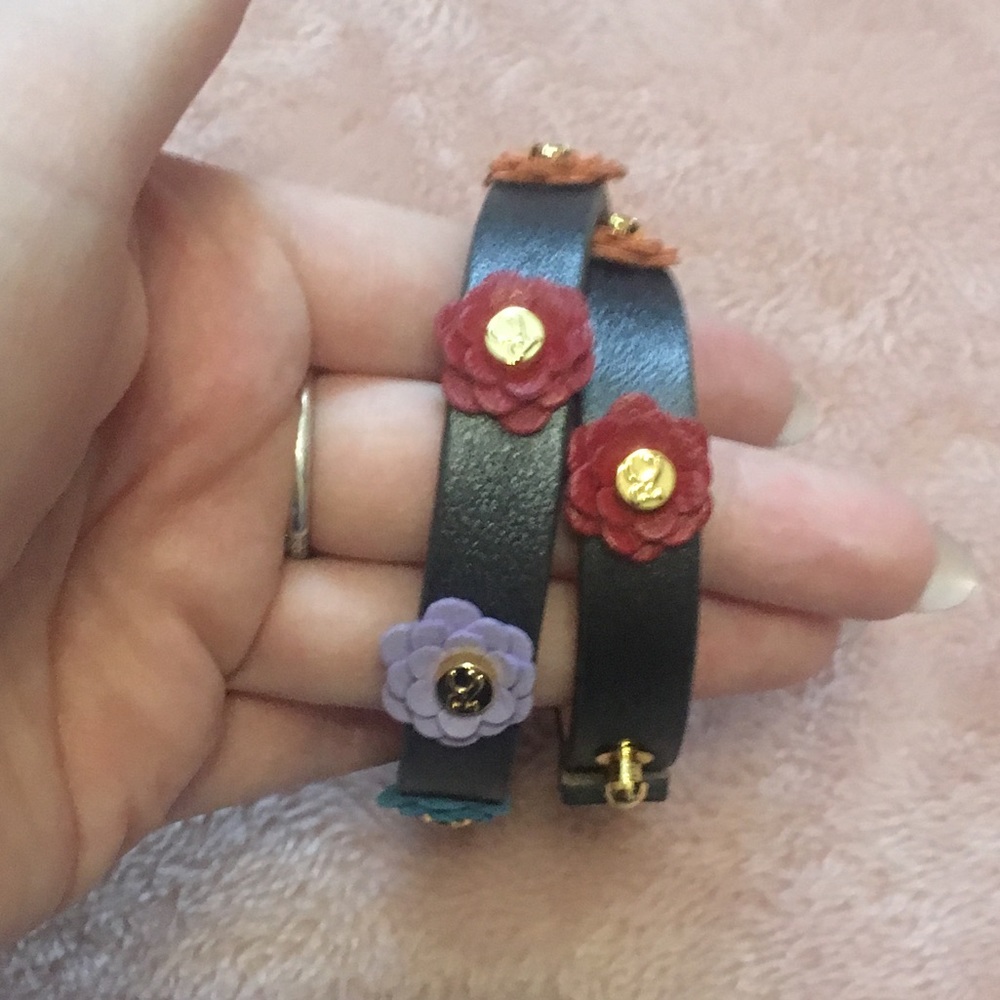 Rustic Cuff Multi-Colored Flower Bracelet - image 3